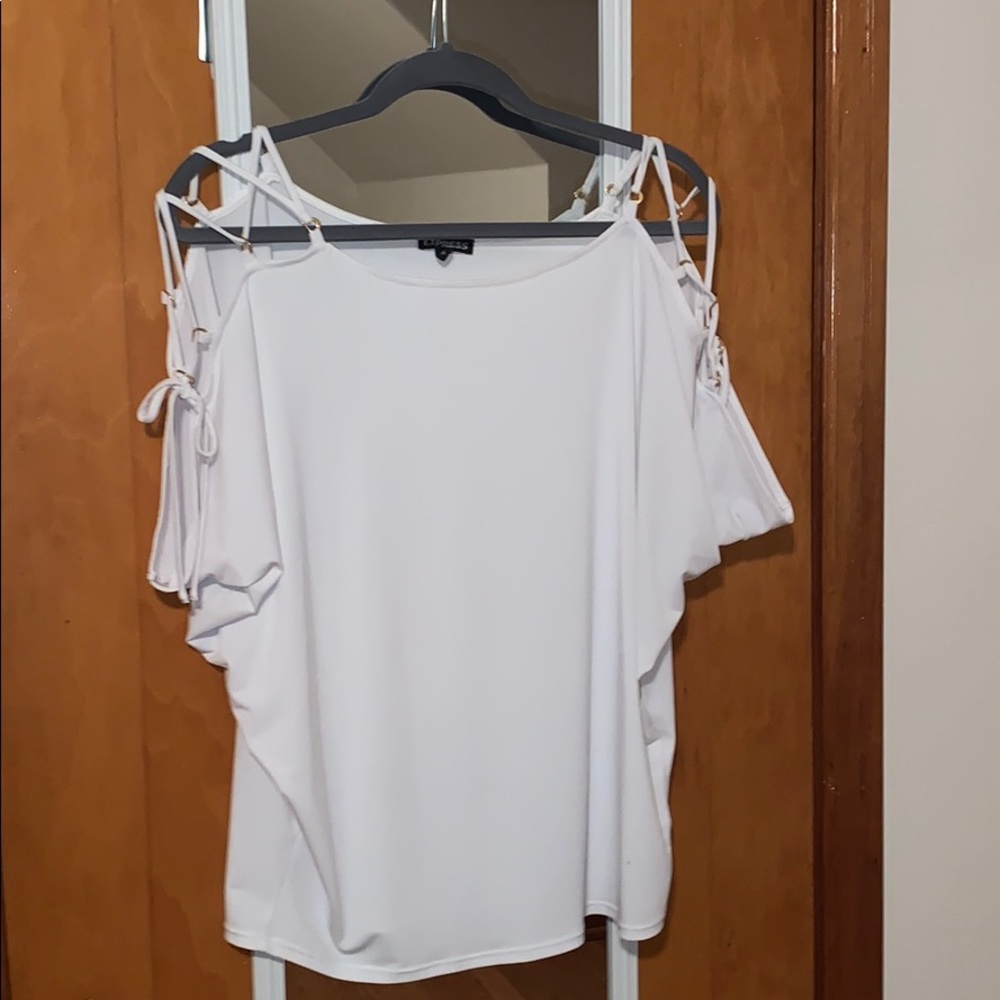 White Tie-Shoulder Blouse